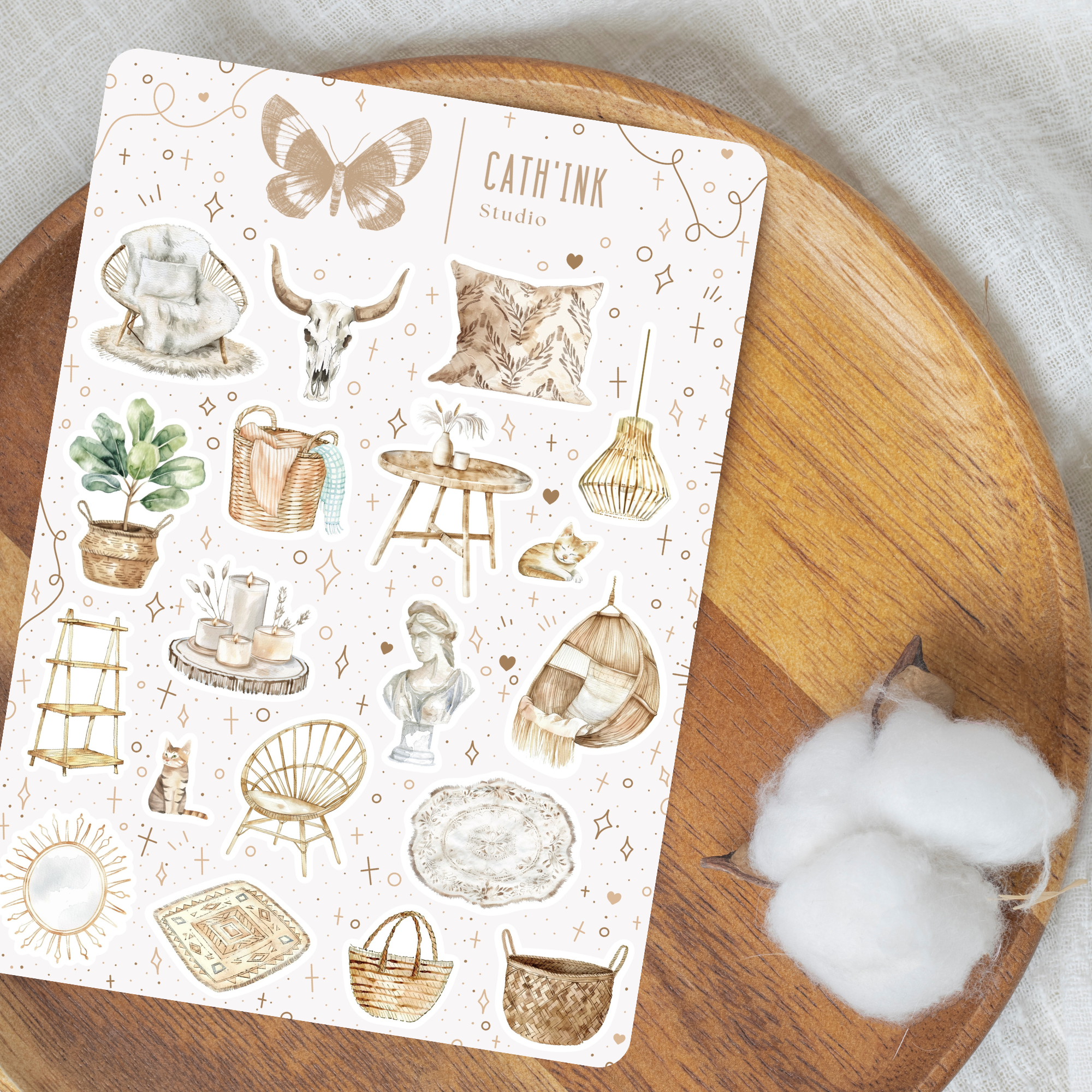 Feuille d’autocollants – Maison Bohème ✿