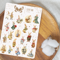 Feuille d’autocollants – Lapin vintage ✿
