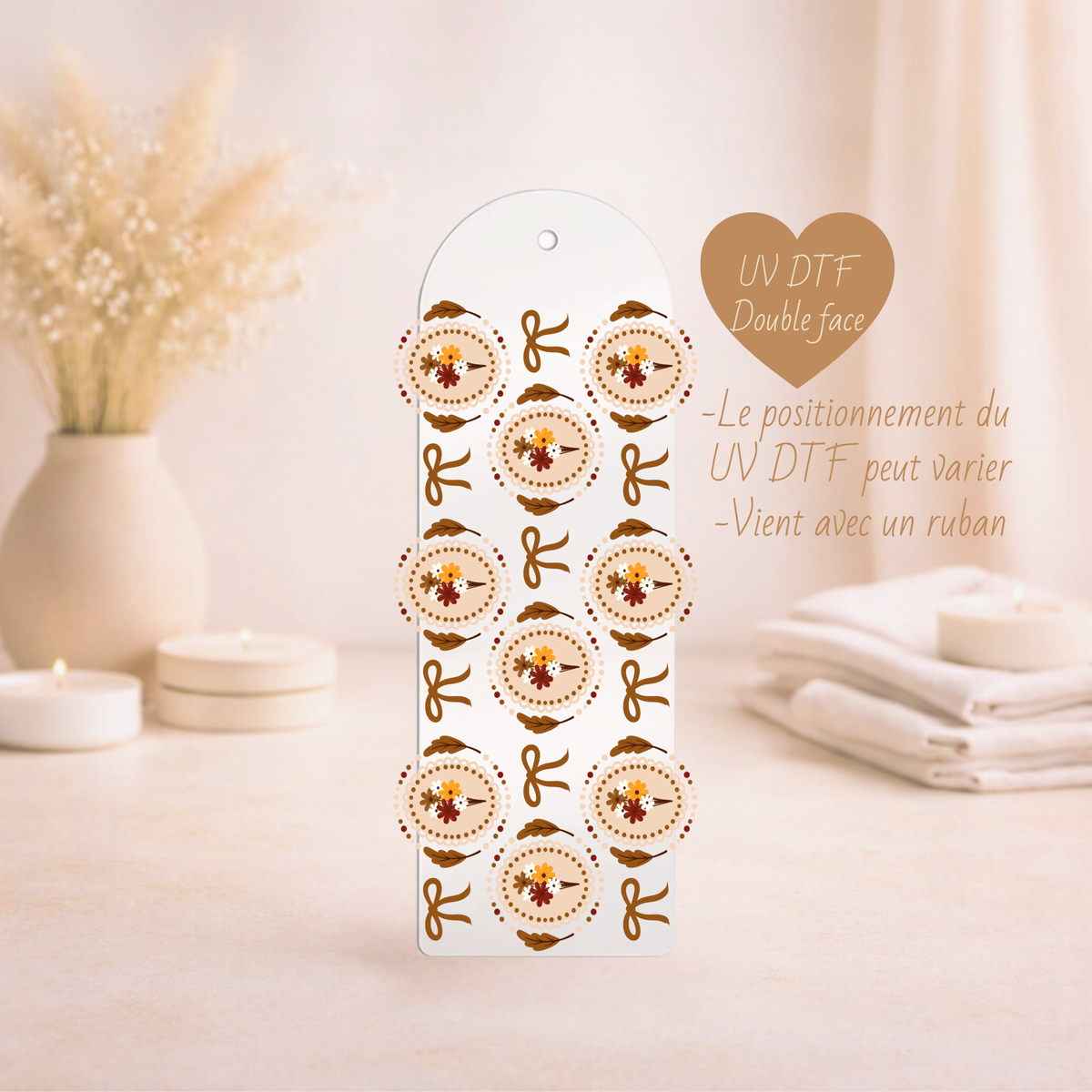 Signet Fleurs d'automne et boucles ✿
