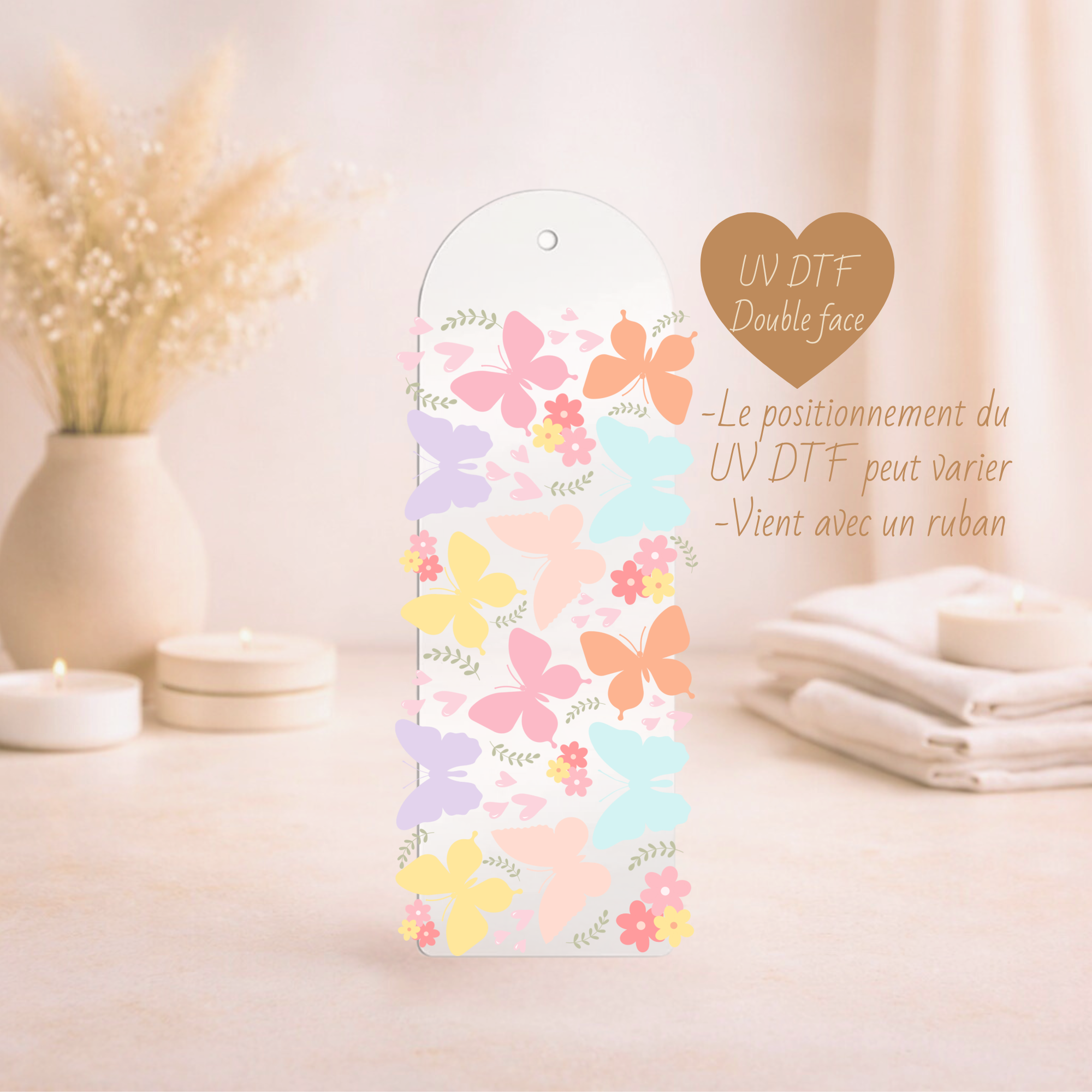 Signet Papillons multicolores ✿