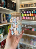Verre en vitre Fleur pastel ✿