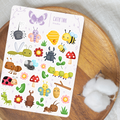 Feuille d’autocollants – Insectes mignons ✿