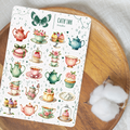 Feuille d’autocollants – Thé vintage ✿